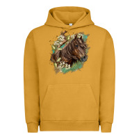 Pigment Peanut Butter missouri horse floral background Urban Hoodie - LillyAllenDesigns
