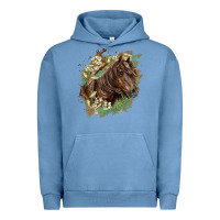 Pigment Pebble Blue missouri horse floral background Urban Hoodie - LillyAllenDesigns