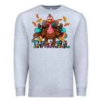 Heather Grey Thankful Premium Sweatshirt - BundleAndBundleShop