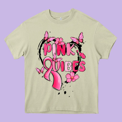 Pink Vibes Heavy Core Tee Designed By Maliassmallbusiness