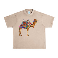 French Oak camel with colorful saddle Urban Heavy Tee - BarkalooDesign
