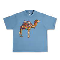 Pebble Blue camel with colorful saddle Urban Heavy Tee - BarkalooDesign