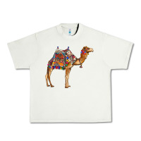 Pistachio camel with colorful saddle Urban Heavy Tee - BarkalooDesign
