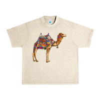 Sandshell camel with colorful saddle Urban Heavy Tee - BarkalooDesign