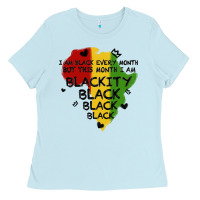 Baby Blue black black blackity Ladies Tee - MaliasSmallBusiness
