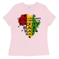 Bubblegum Pink black black blackity Ladies Tee - MaliasSmallBusiness