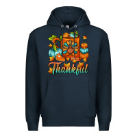 Navy Thankful Thanksgiving Coffee Mug Premium Hoodie - FaDigitalArtStudio
