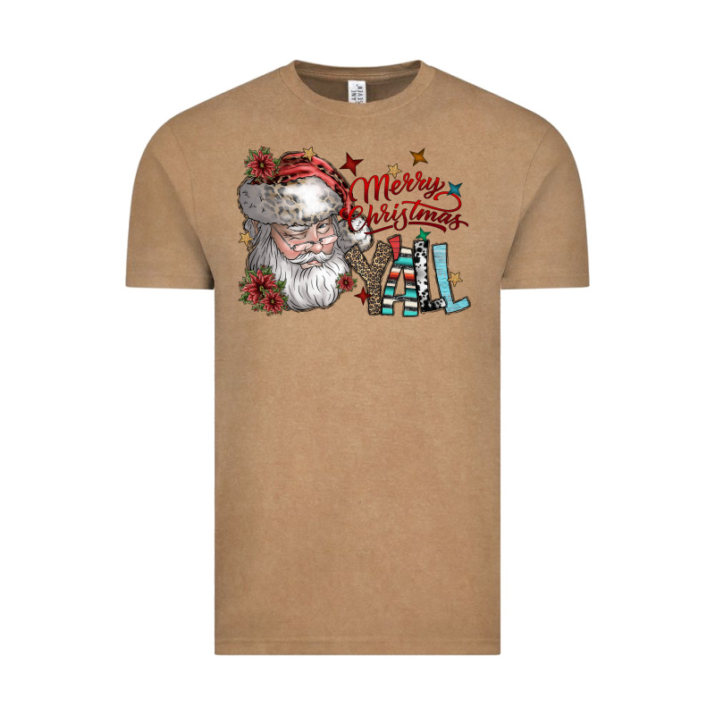 Merry Christmas Yall Vintage Tee by SublimationCraftShop | Teevron