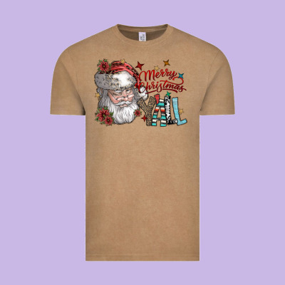 Merry Christmas Yall Vintage Tee Designed By Sublimationcraftshop