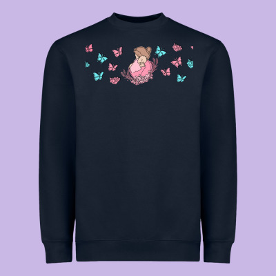 Butterflies And Mom Heavyweight Sweatshirt Designed By Tumblerdesignbyshophia