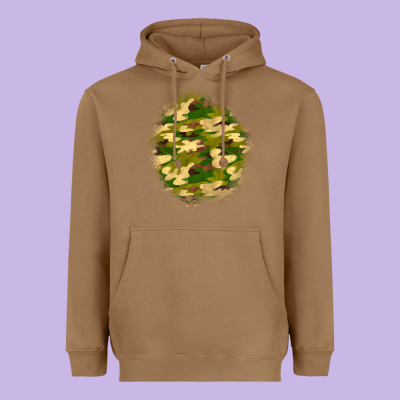 Camouflage Patch Heavyweight Hoodie Designed By Bundleandbundleshop