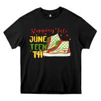 Black stepping into juneteenth Heavy Core Tee - MaliasSmallBusiness