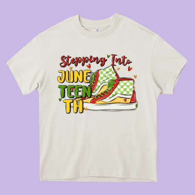 Stepping Into Juneteenth Heavy Core Tee Designed By Maliassmallbusiness
