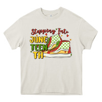 Cream stepping into juneteenth Heavy Core Tee - MaliasSmallBusiness