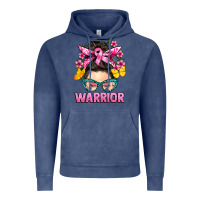 Vintage Denim cancer warrior messy bun Vintage Hoodie - BarkalooDesign