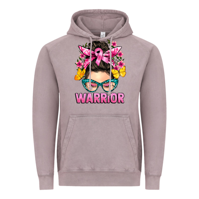 Cancer Warrior Messy Bun Vintage Hoodie by BarkalooDesign | Teevron