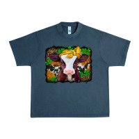 Midnight Navy st patricks baby cow with leopard background Urban Heavy Tee - Jasminsmagicworld