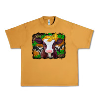 Peanut Butter st patricks baby cow with leopard background Urban Heavy Tee - Jasminsmagicworld