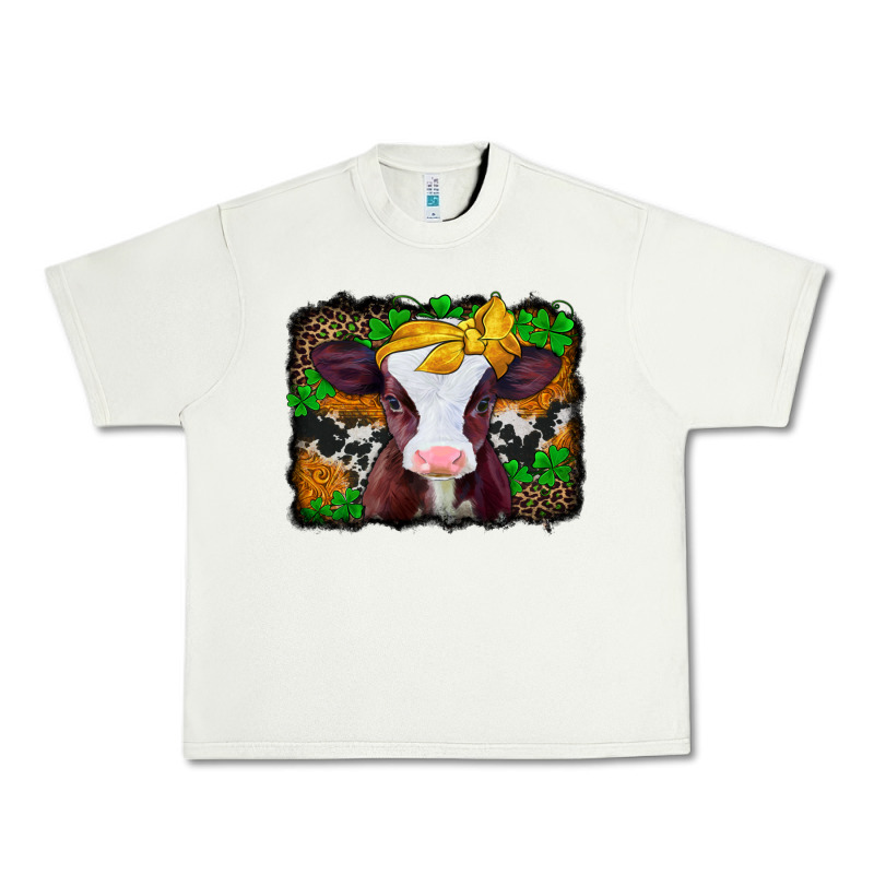 St Patricks Baby Cow With Leopard Background Urban Heavy Tee by Jasminsmagicworld | Teevron