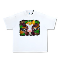 White st patricks baby cow with leopard background Urban Heavy Tee - Jasminsmagicworld