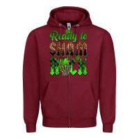 Burgundy St. Patricks' Day ready to sham rock Zipper Hoodie - OliviaCreatesArt