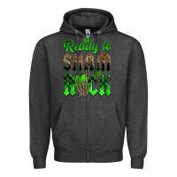 Charcoal Heather St. Patricks' Day ready to sham rock Zipper Hoodie - OliviaCreatesArt