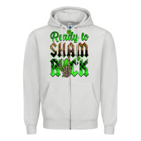 Dove Grey St. Patricks' Day ready to sham rock Zipper Hoodie - OliviaCreatesArt