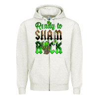 Oatmeal Heather St. Patricks' Day ready to sham rock Zipper Hoodie - OliviaCreatesArt
