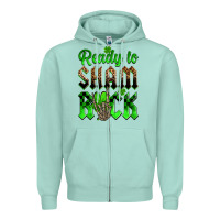Seafoam St. Patricks' Day ready to sham rock Zipper Hoodie - OliviaCreatesArt
