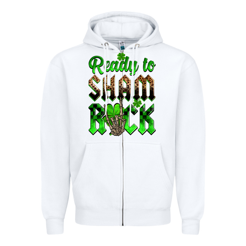 St. Patricks' Day Ready To Sham Rock Zipper Hoodie by OliviaCreatesArt | Teevron