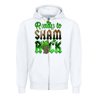 White St. Patricks' Day ready to sham rock Zipper Hoodie - OliviaCreatesArt