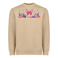Butterflies And Flowers Heavyweight Sweatshirt | Teevron