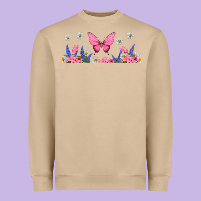 Butterflies And Flowers Heavyweight Sweatshirt Designed By Tumblerdesignbyshophia