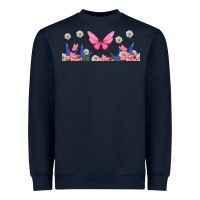 Navy butterflies and flowers Heavyweight Sweatshirt - TumblerDesignByShophia