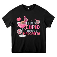 Black even cupid needs a margarita Heavy Core Tee - MaliasSmallBusiness