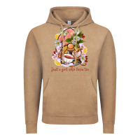 Vintage Coffee just a girl who loves tea gnome Vintage Hoodie - BarkalooDesign