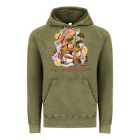 Vintage Olive just a girl who loves tea gnome Vintage Hoodie - BarkalooDesign