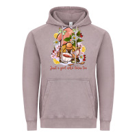 Vintage Zinc just a girl who loves tea gnome Vintage Hoodie - BarkalooDesign