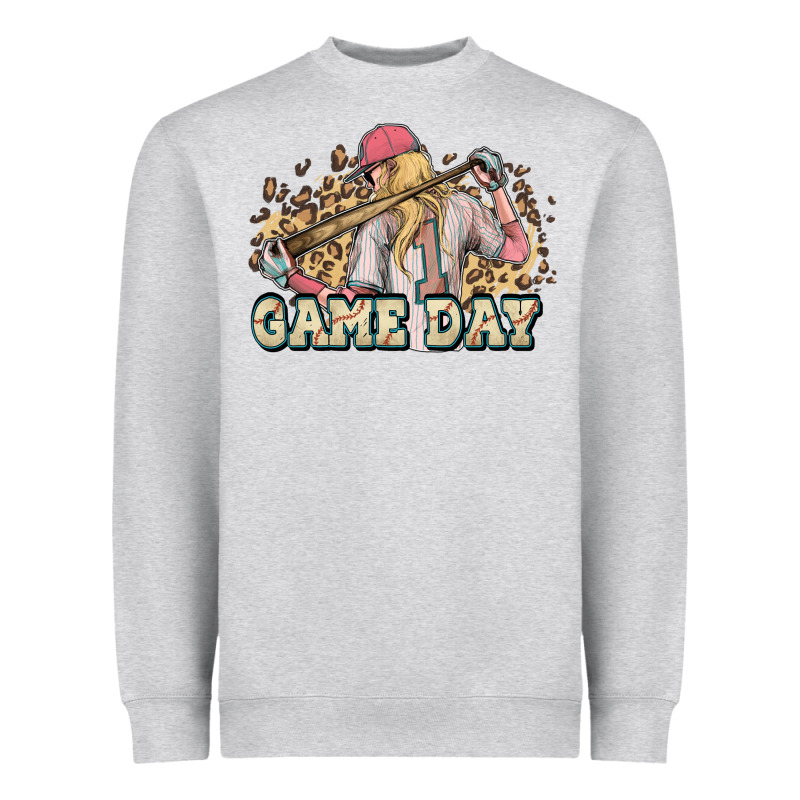 Game Day Baseball Leopard Heavyweight Sweatshirt by HowdyJamesFarm | Teevron