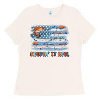 Bone fishing lure flag keepin' it reel Ladies Tee - MaliasSmallBusiness