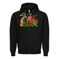 Black St. Patrick's farm with gold Zipper Hoodie - OliviaCreatesArt