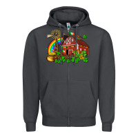 Smoke St. Patrick's farm with gold Zipper Hoodie - OliviaCreatesArt