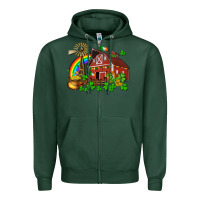 Sports Green St. Patrick's farm with gold Zipper Hoodie - OliviaCreatesArt