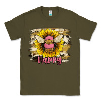 Army Green bee happy Classic Tee - JahusDesignShop