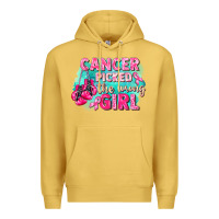 Antique Gold Cancer picked the wrong girl Breast Cancer Premium Hoodie - FaDigitalArtStudio