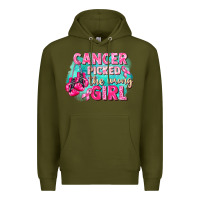 Army Green Cancer picked the wrong girl Breast Cancer Premium Hoodie - FaDigitalArtStudio