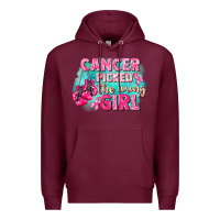 Burgundy Cancer picked the wrong girl Breast Cancer Premium Hoodie - FaDigitalArtStudio