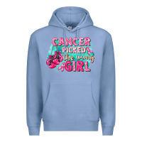 Colony Blue Cancer picked the wrong girl Breast Cancer Premium Hoodie - FaDigitalArtStudio