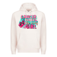 Pale Pink Cancer picked the wrong girl Breast Cancer Premium Hoodie - FaDigitalArtStudio