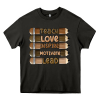 Asphalt teach love inspire Heavy Core Tee - MaliasSmallBusiness